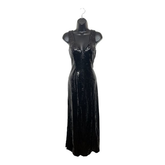 Lip Service Los Angeles Black Tile Metallic Evening Dress LBD - Picture 1 of 7